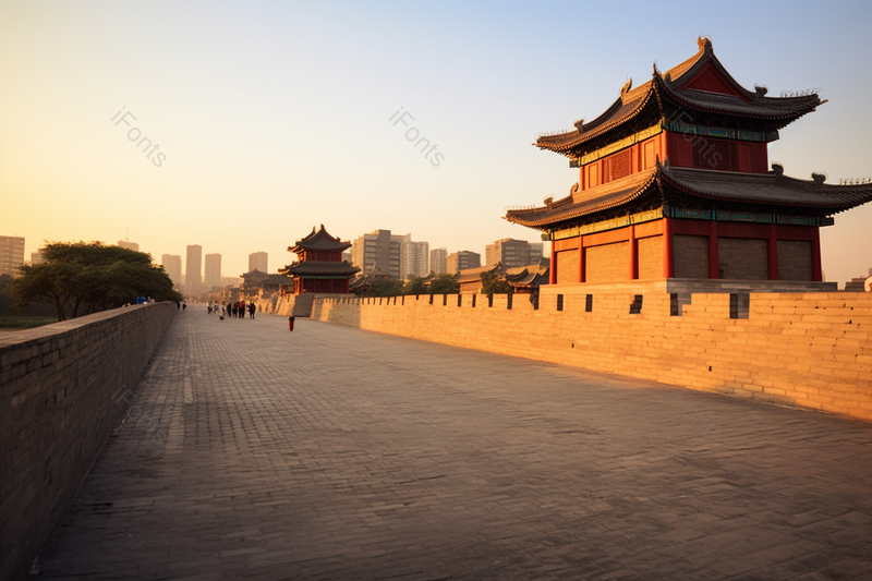 暖黄色建筑中国风宫殿屋檐景色,高清,摄影图,摄影图片,图片大全,摄影图免费下载